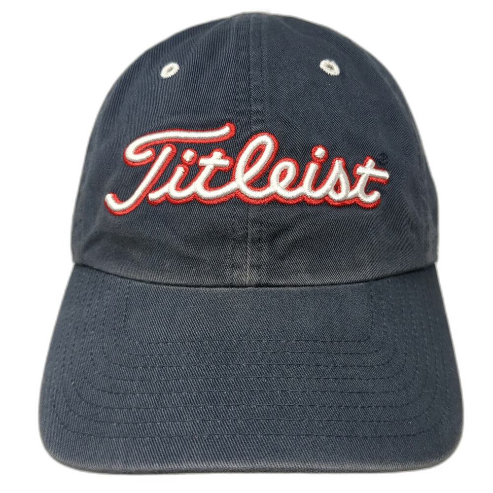 Titleist Baseball Cap Blue One Size USA Flag Patch Script Logo Adjustable hat